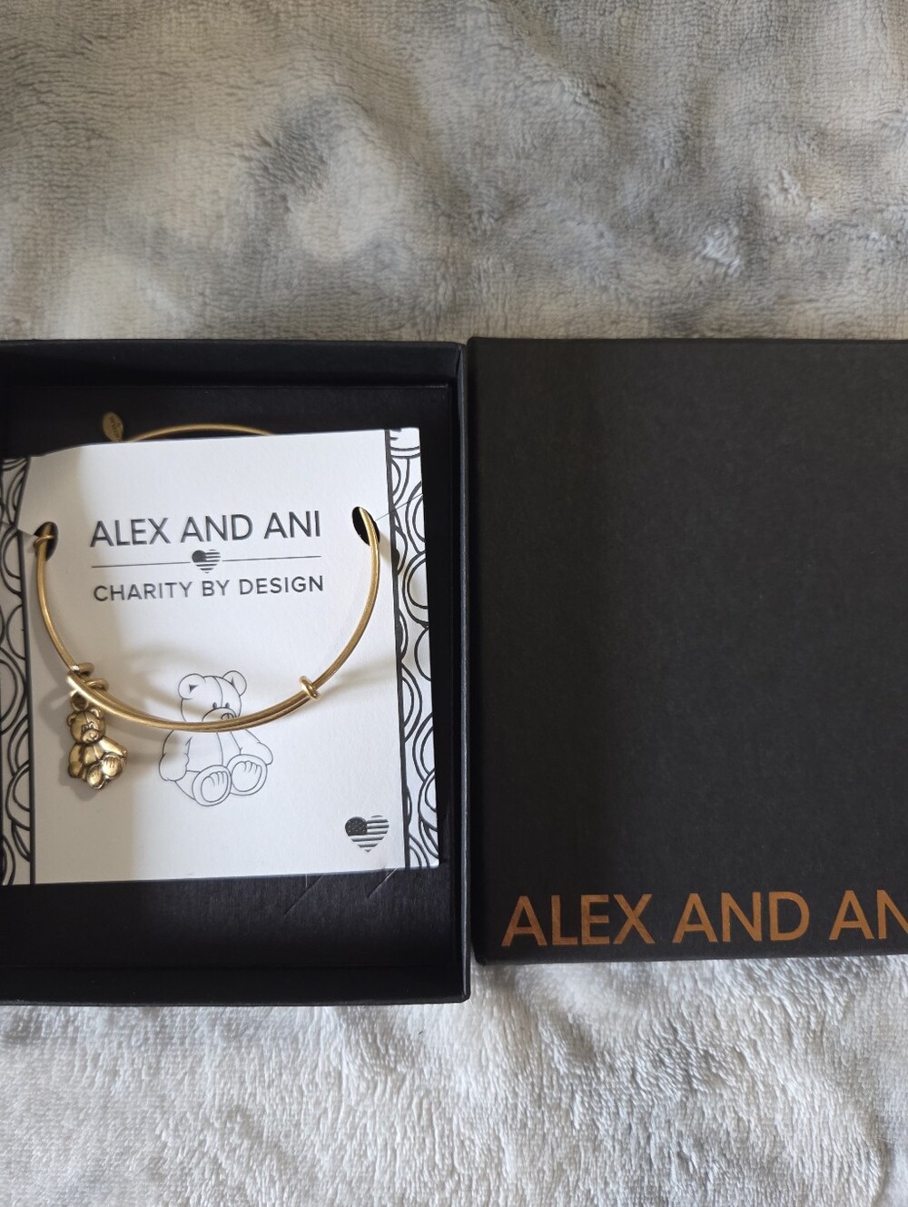 Alex and Ani Gold Teddy Bear Charm Bangle